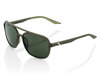 100% Kasia Aviator round - Smoke Lens  unis Soft Tact Army Green